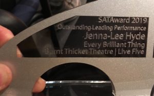 Jenna-Lee's SATAward for Outstanding Leading Performance